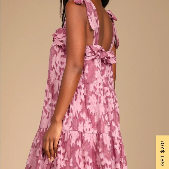 NWT LULUS Mauve Tie-Strap Mini Dress - Picture 2 of 4